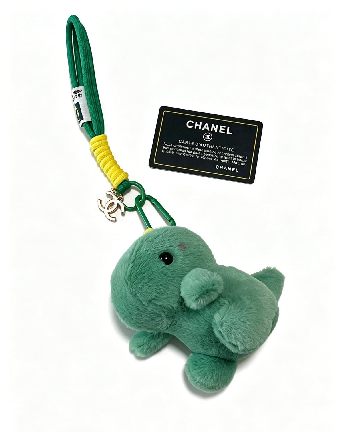 Chanel Cute Green Dinosaur Plush Toy Bag Charm