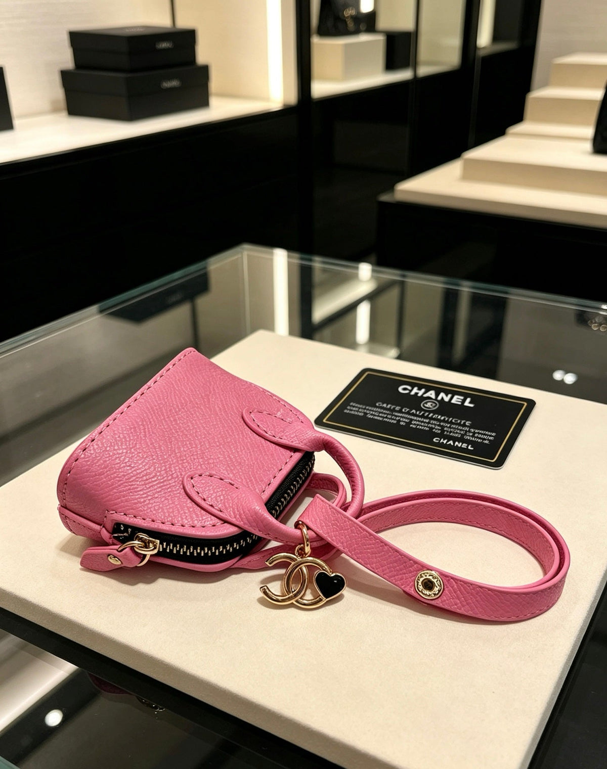 Chanel Pink And Blue Bag Charm