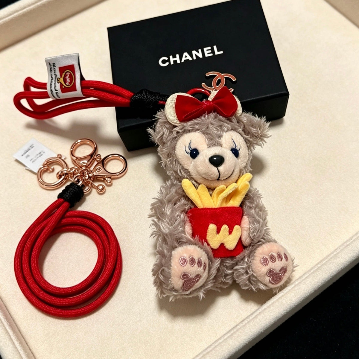 Chanel Plush Bear Charm With Potato Chips