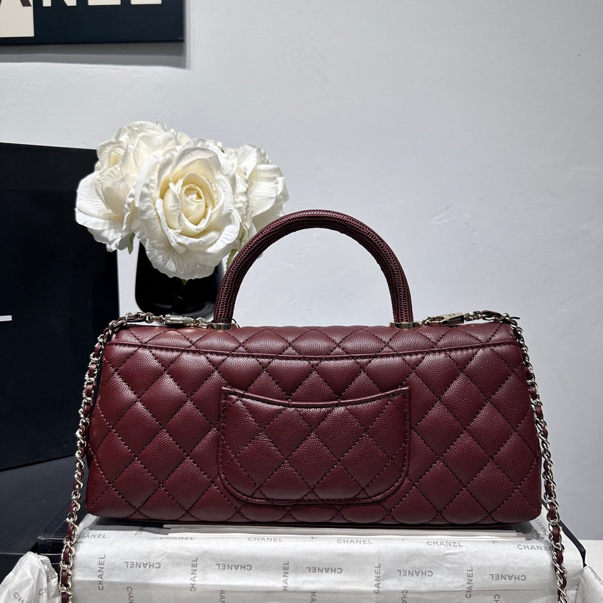 Chanel 2026 Coco Handle Bag 32cm Burgundy Caviar Calfskin 348822