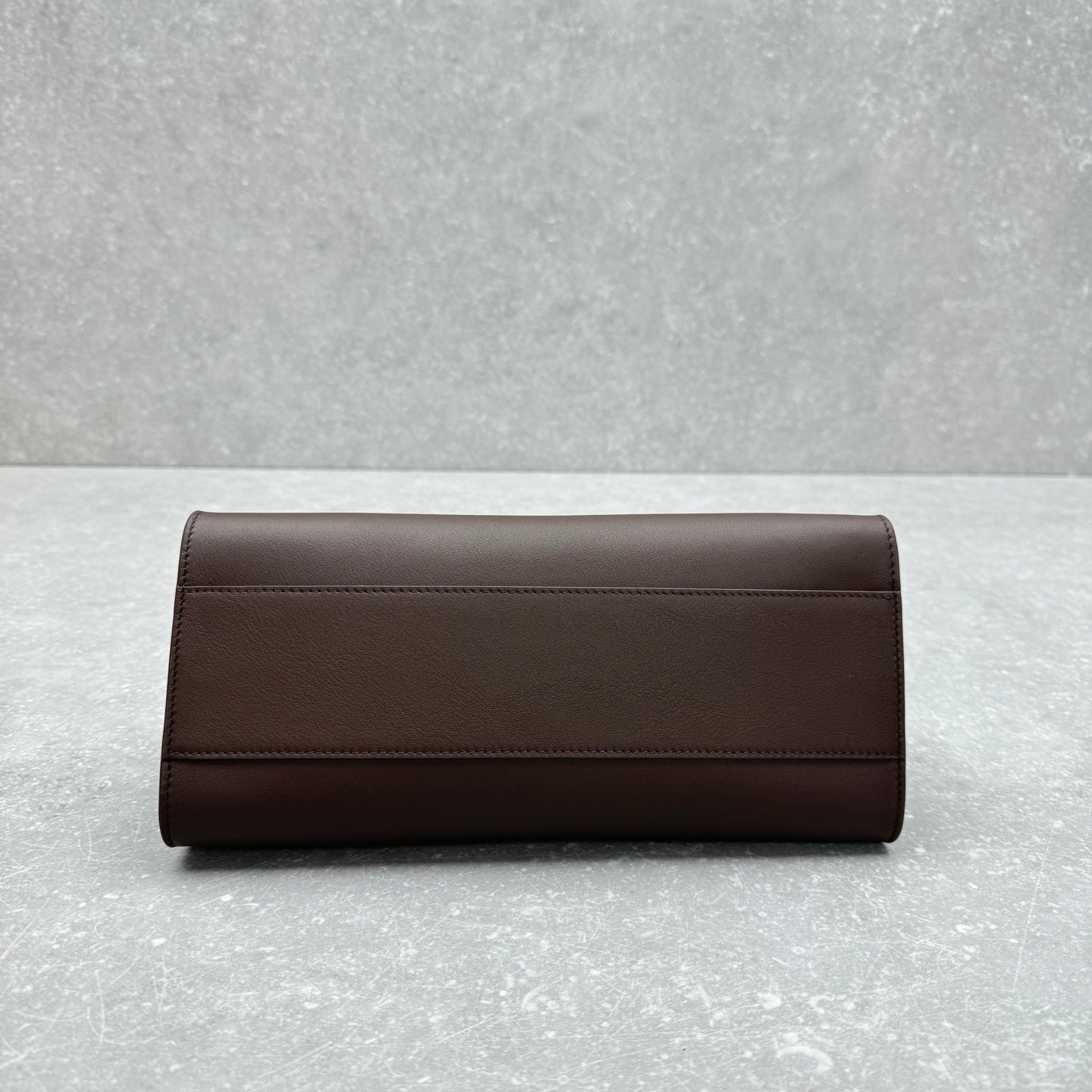 The Row 2025 Peggy Clutch 28cm Chocolate Leather