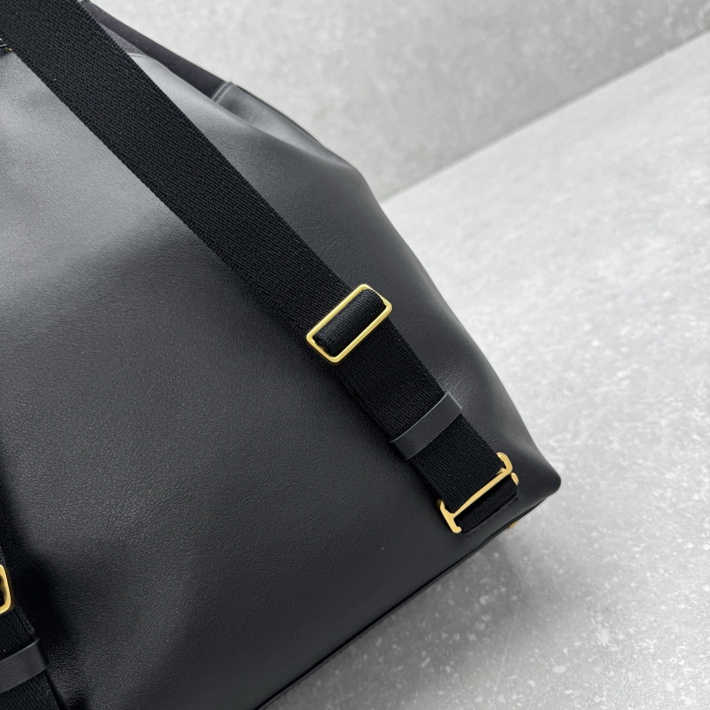 The Row 2025 Spring Backpack 38cm Black Leather Fabric