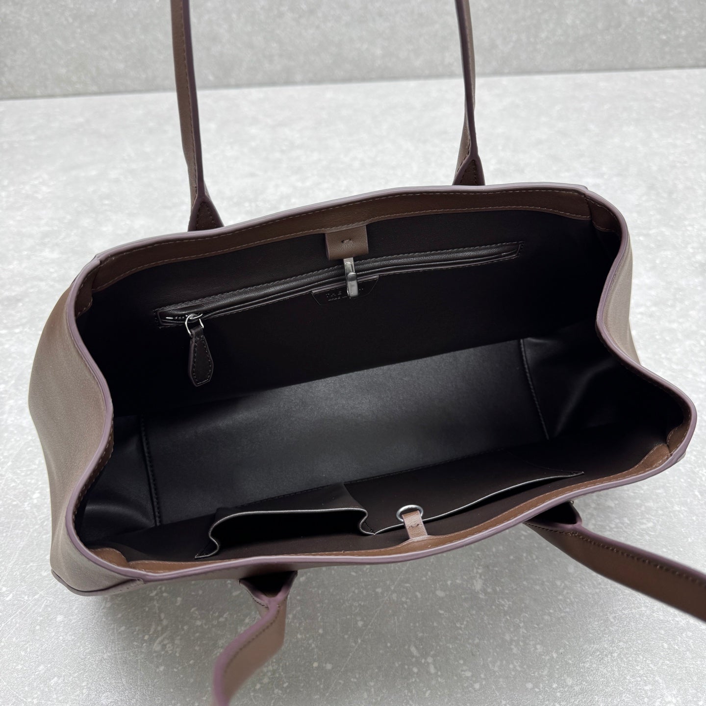 The Row 2025 Alger Bag 39cm Dark Brown Cowhide