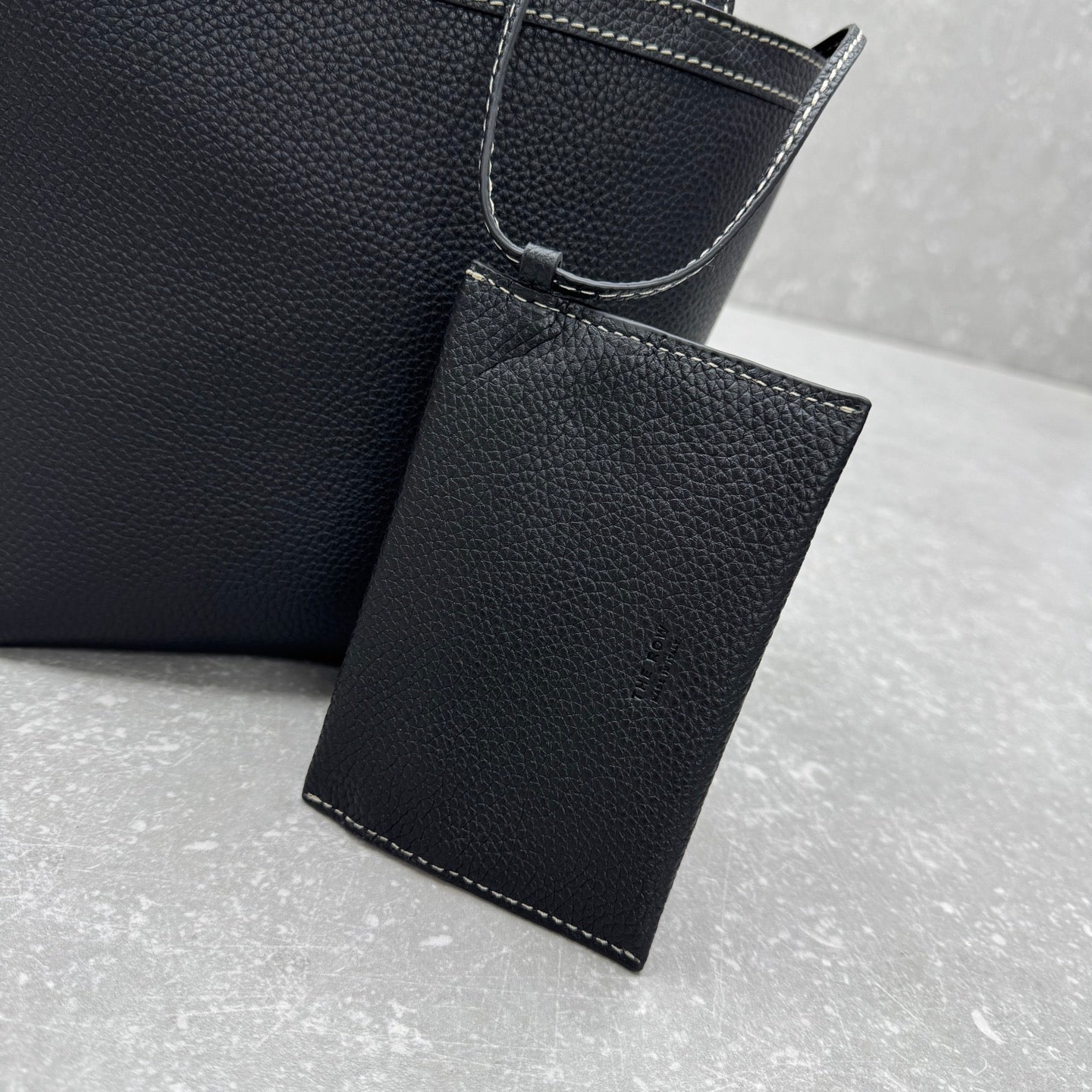 The Row 2025 Park Tote Stitch Bag Black 22cm Leather