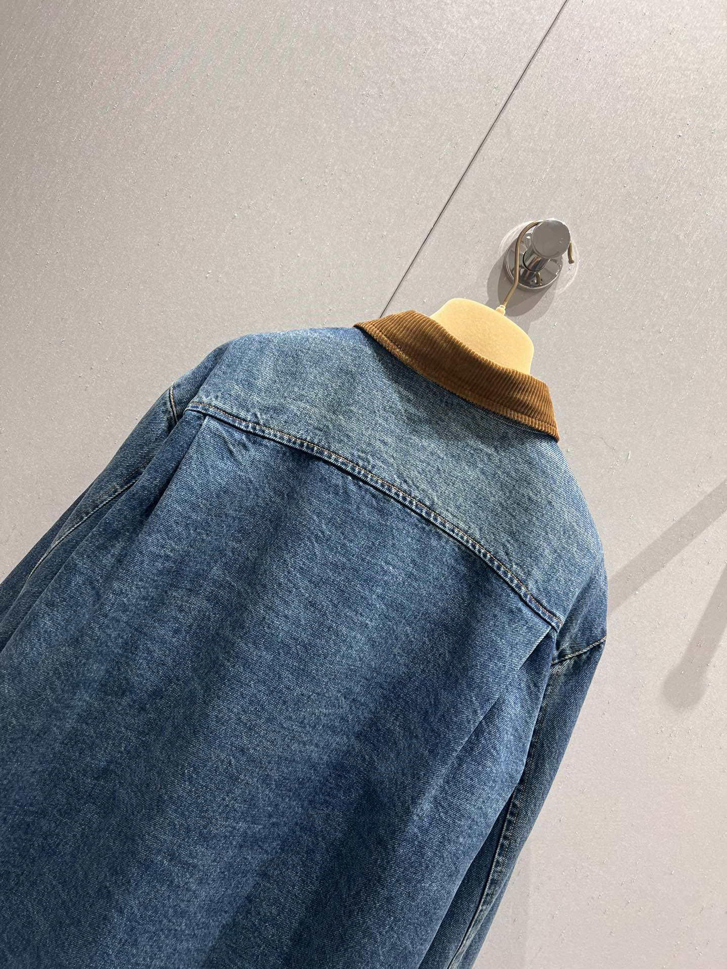 Miu Miu Denim Jacket Blue Brown Cotton 206450