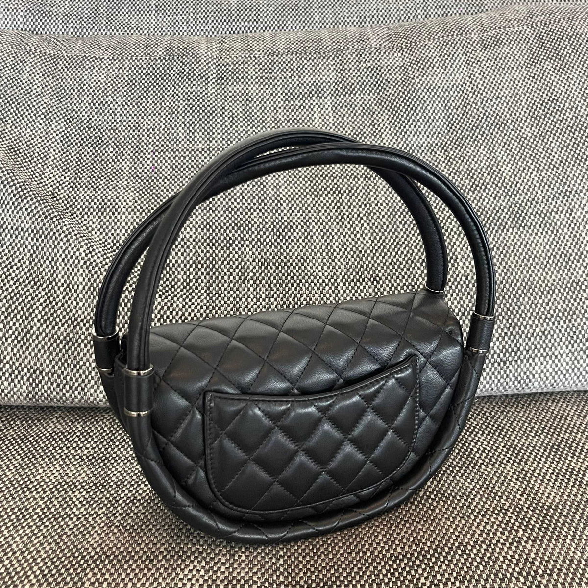 Chanel 2026 Hula Hoop Bag 24cm Black Quilted Lambskin