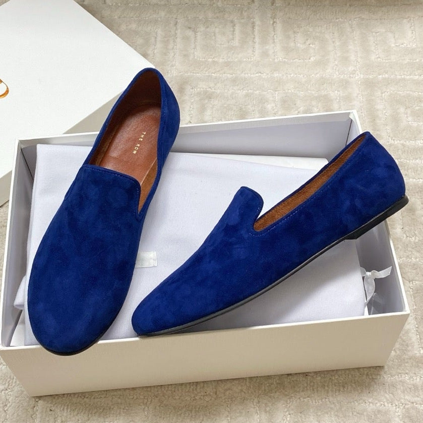 The Row 2025 Tipi Loafer Blue Suede 541527