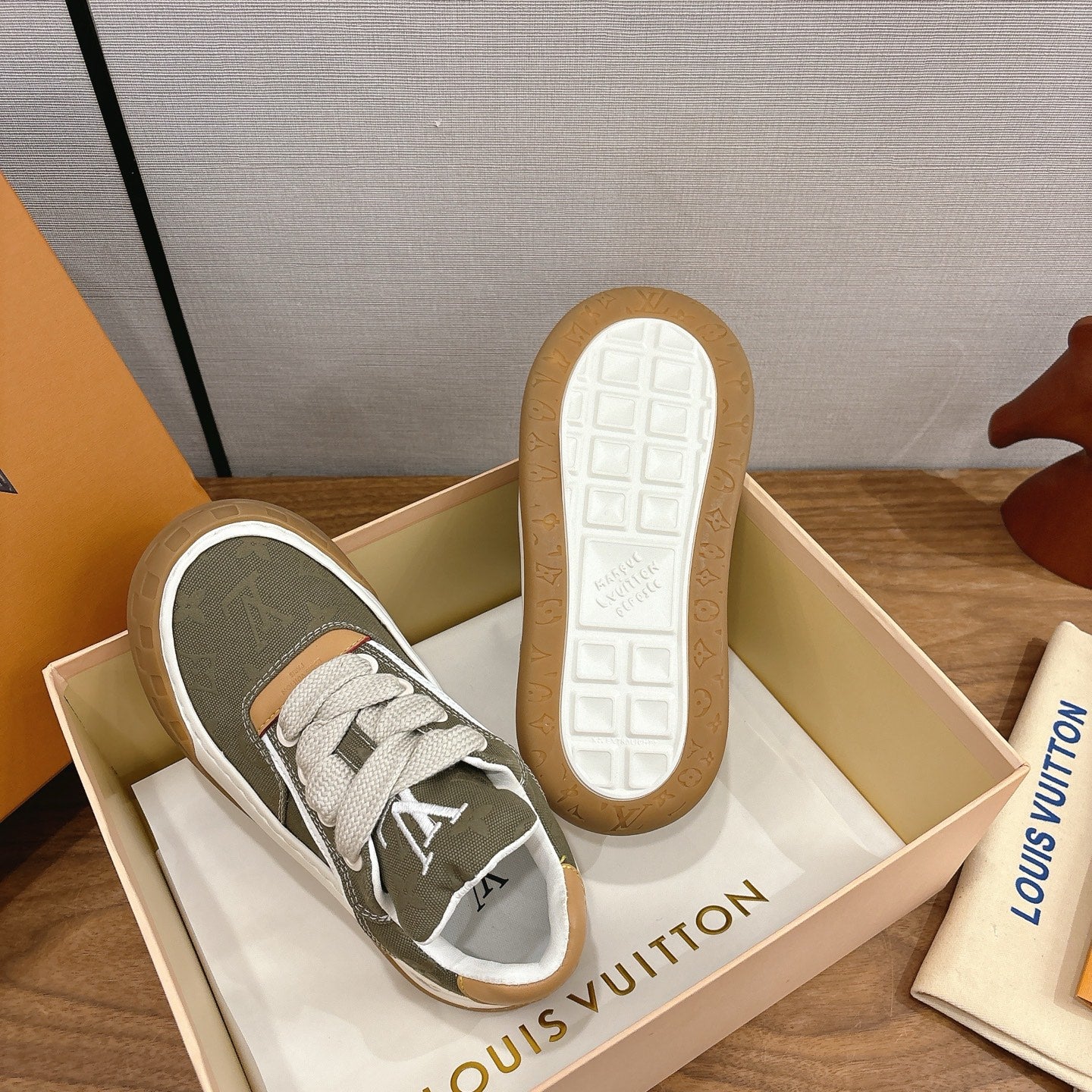 LV 2026 Tilted Sneaker Green Canvas Leather 594936