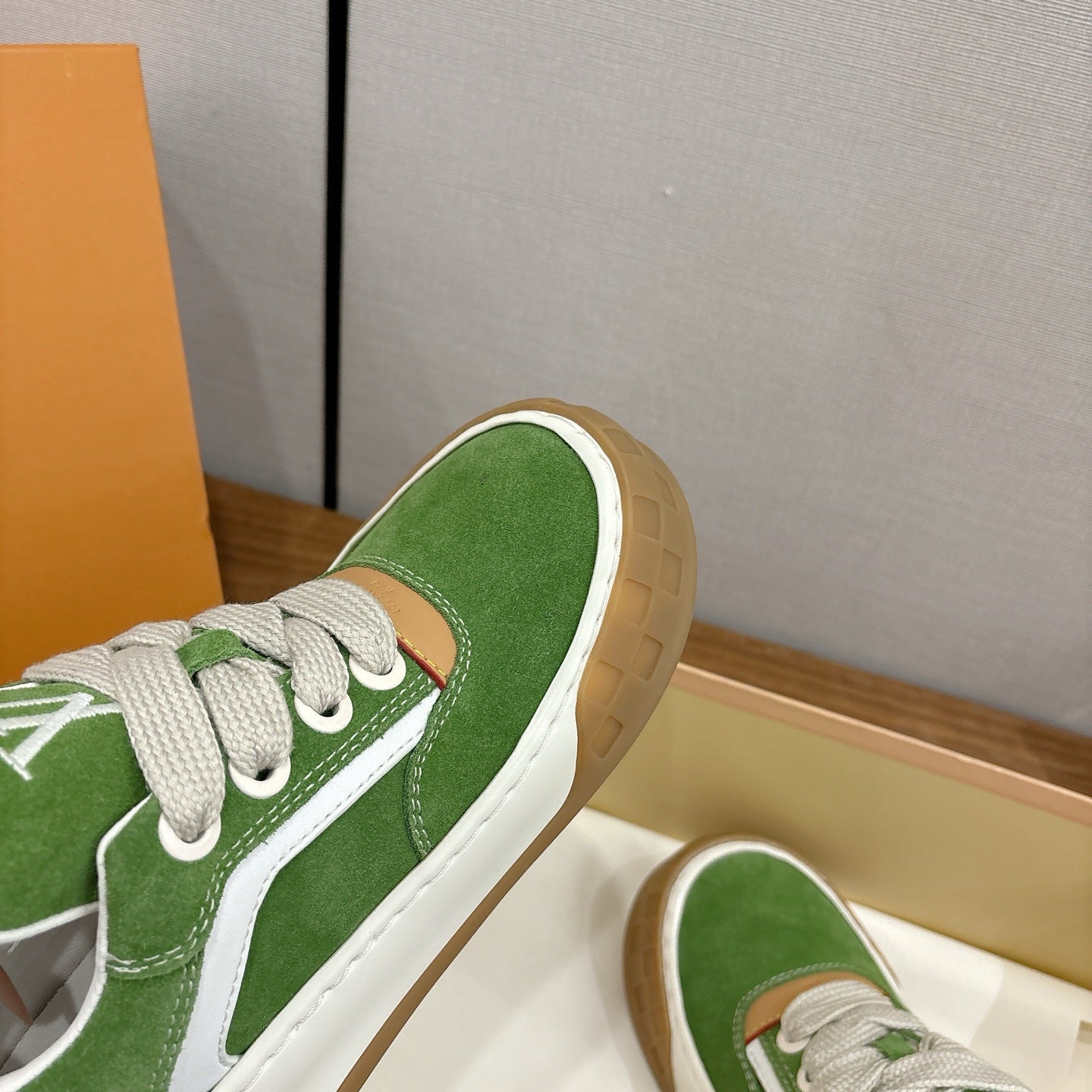 LV 2026 Tilted Sneaker Green Suede Leather 594932