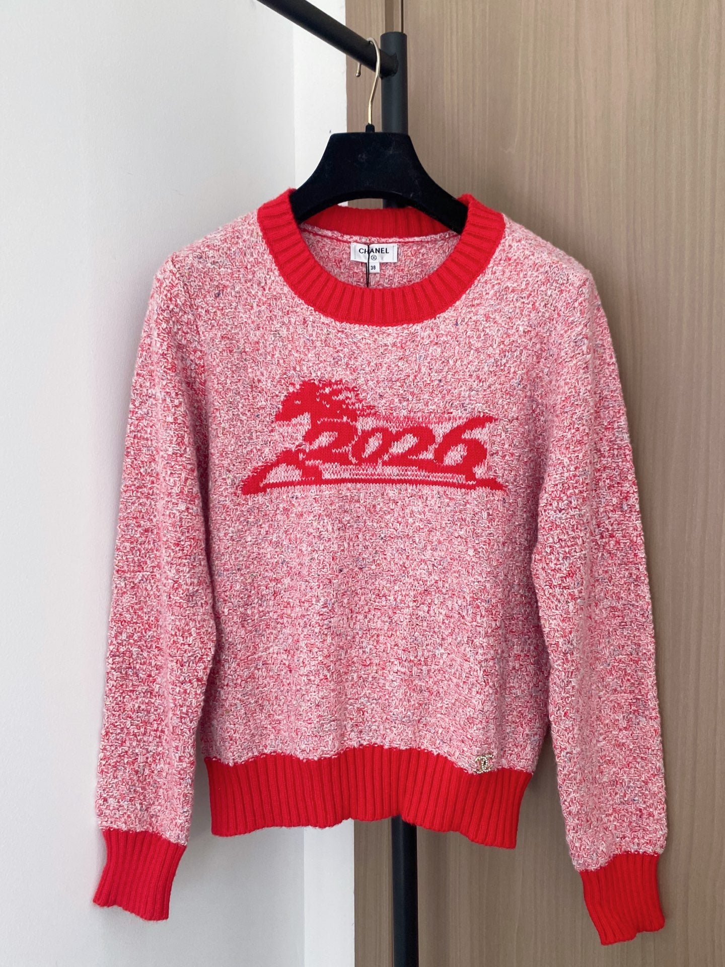 Chanel 2025 Sweater Pink mix Red Wool Cashmere