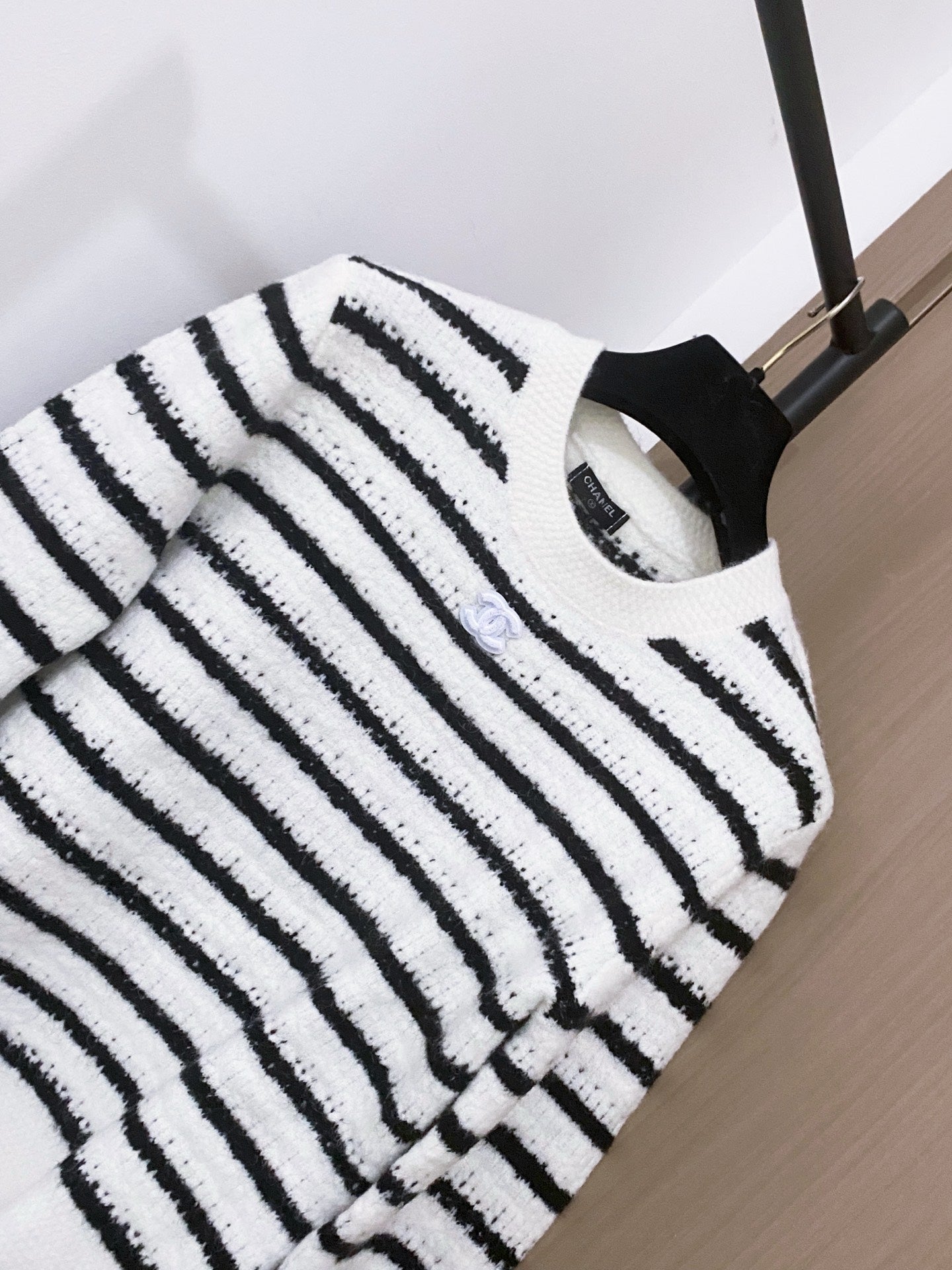 Chanel 2025 Striped Long Sleeve Sweater Wool 727133