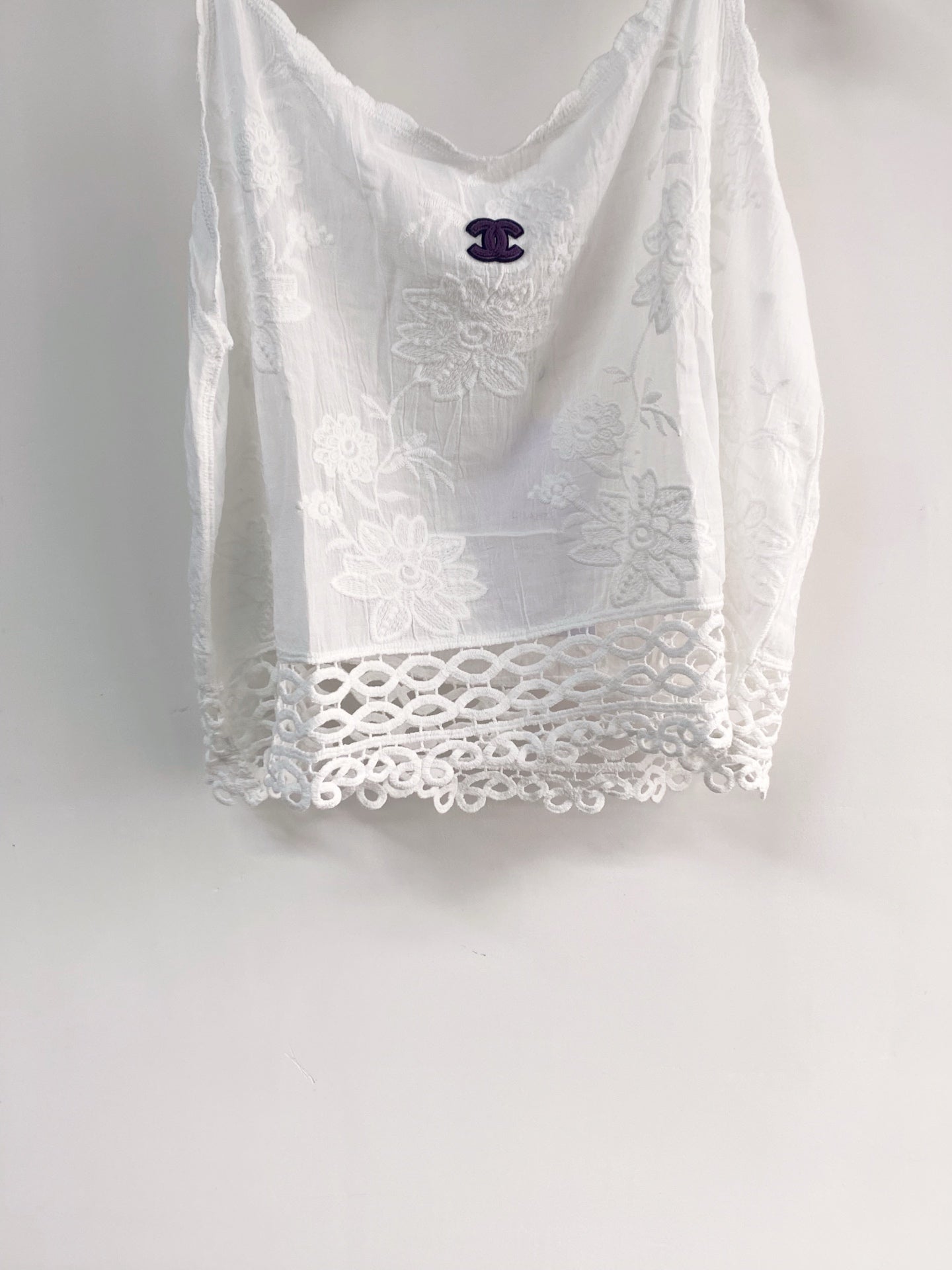 Chanel 2026 Flower Camisole White Cotton Nylon