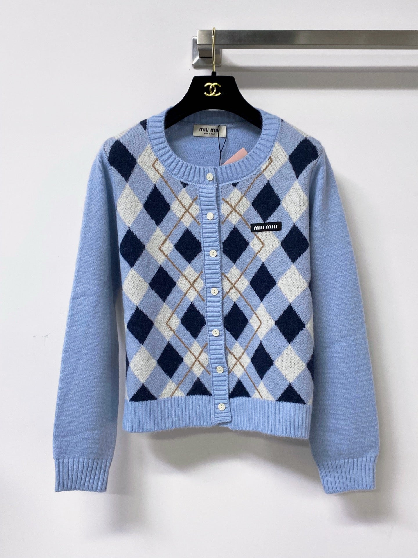 Miumiu 2026 Cardigan with Logo Embellishment Wool 836130