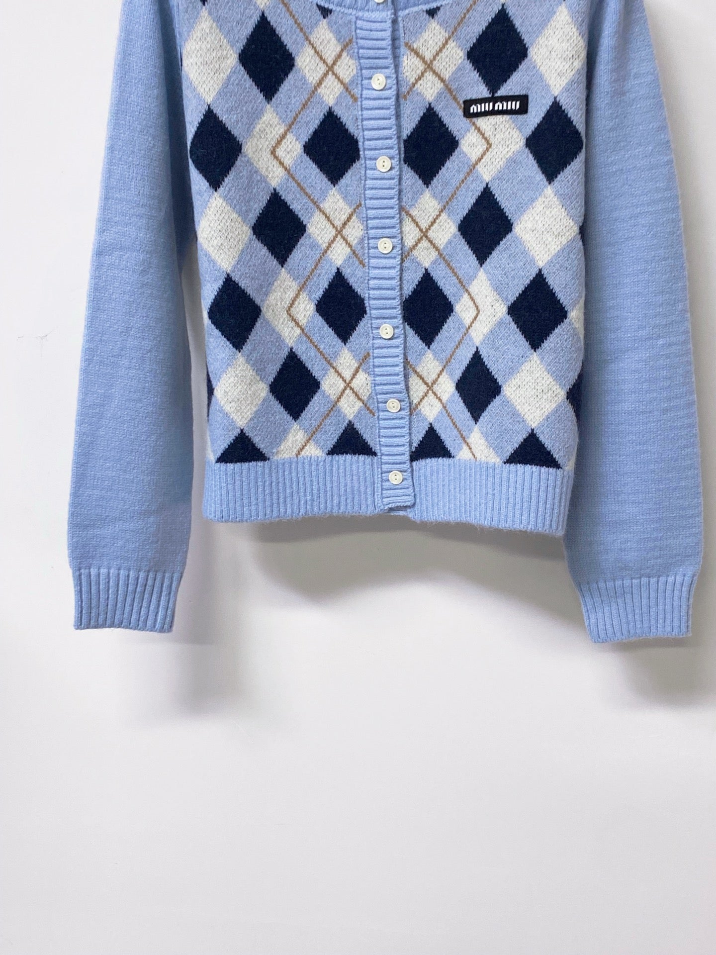 Miumiu 2026 Cardigan with Logo Embellishment Wool 836130