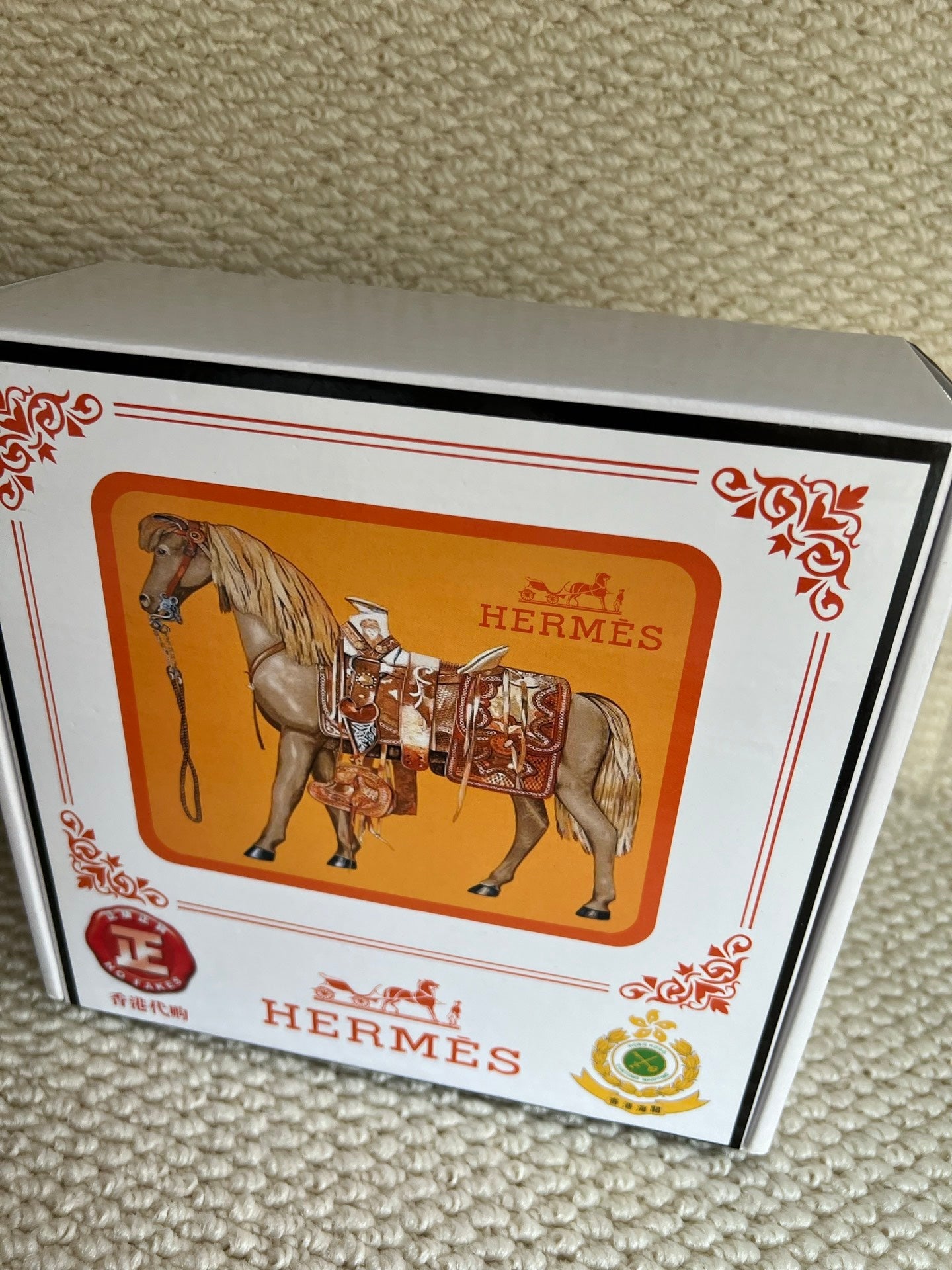 HM Belt 38mm Black Brown Cowhide Sliver Diamond Buckle 618967