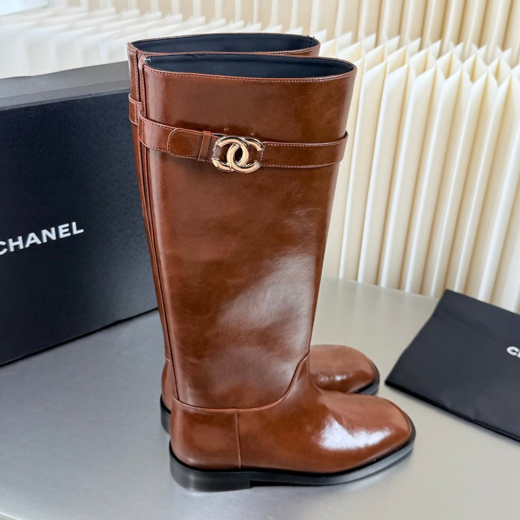 Chanel 2026 Turnlock CC Knee High Boots Leather 123414