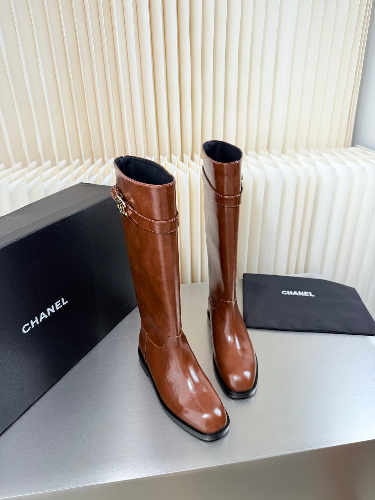 Chanel 2026 Turnlock CC Knee High Boots Leather 123414