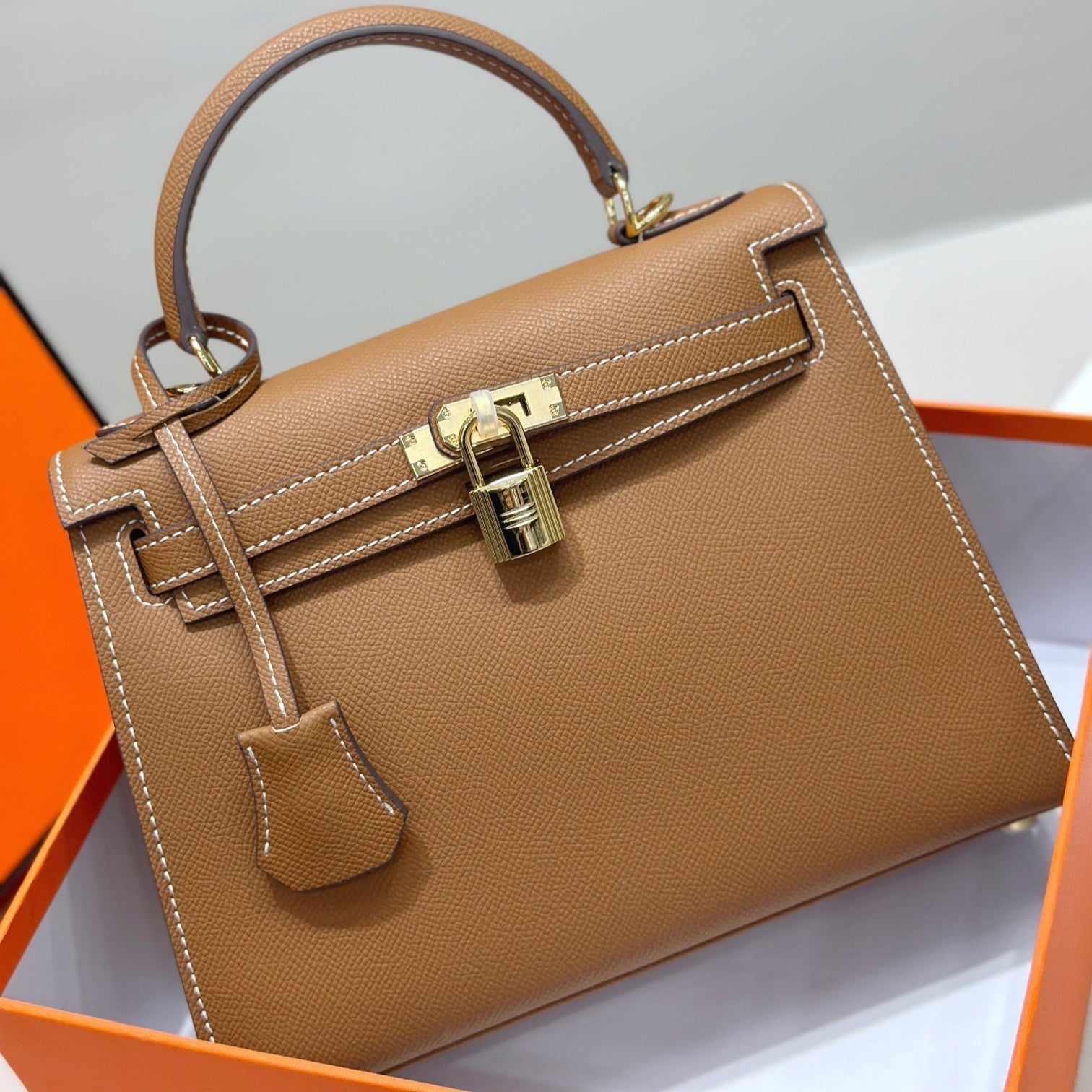 HM Kelly 25cm Gold Epsom Leather Gold Hardware