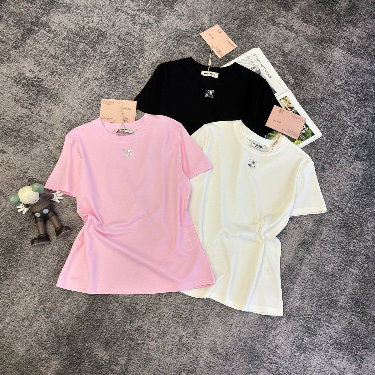 Miumiu 2026 T-shirt Mercerized Cotton 374818