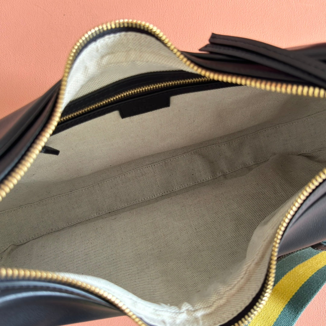 GG 2025 Attache Shoulder Bag Black Calfskin Canvas 273666