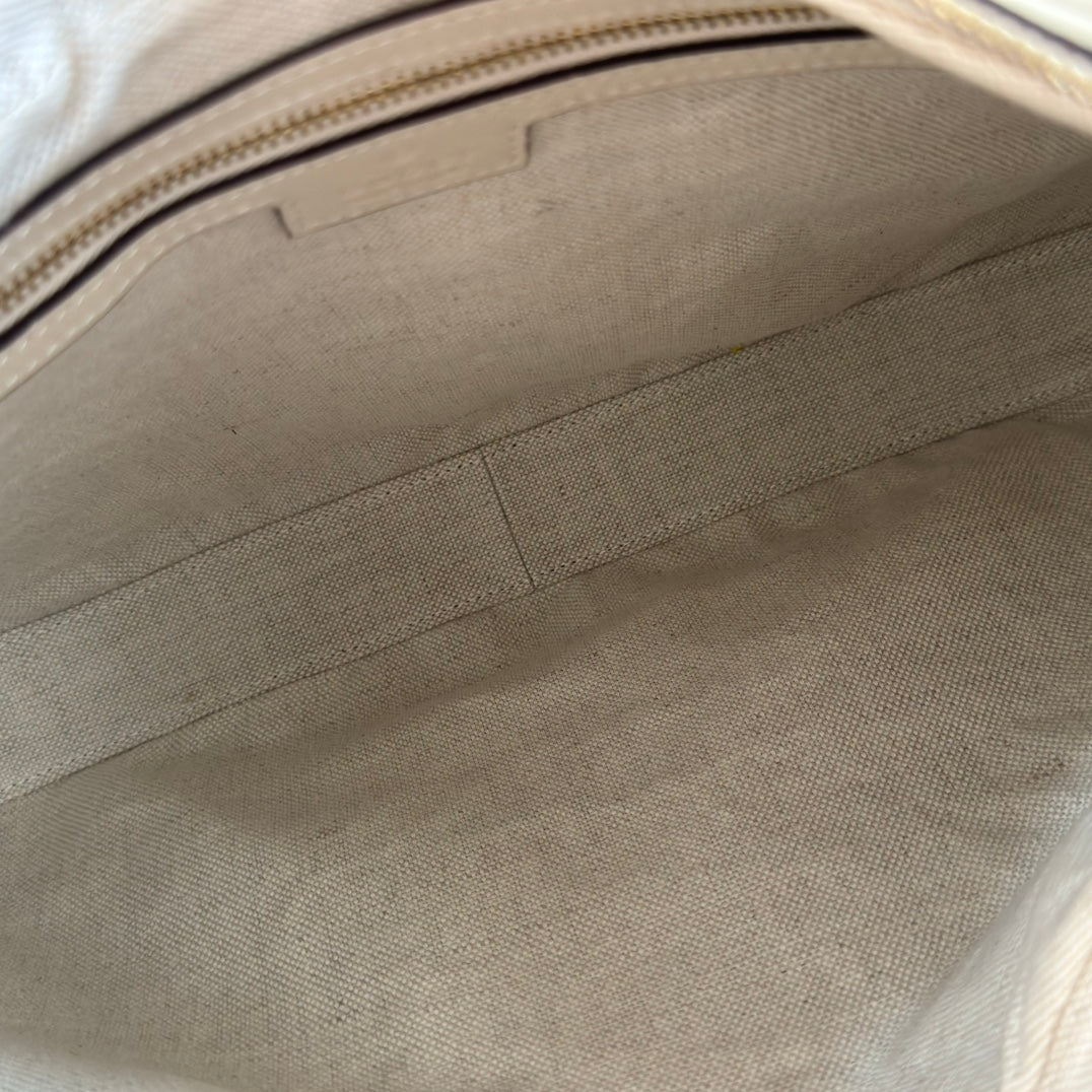 GG 2025 Attache Shoulder Bag 35cm White Calfskin Canvas 273671