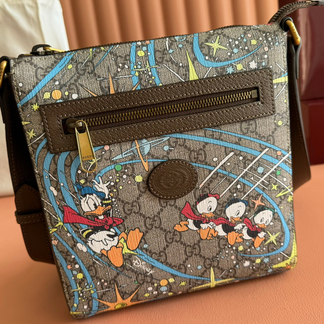 Gucci 2025 x Disney Donald Duck Bag Multicolor Cowhide Canvas 273592
