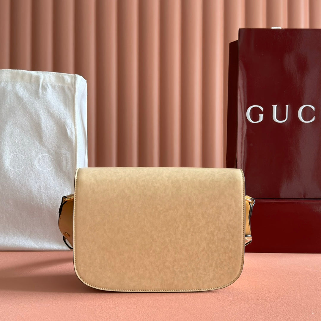 GG 2025 Horsebit Bag 25cm Beige Calfskin 273711