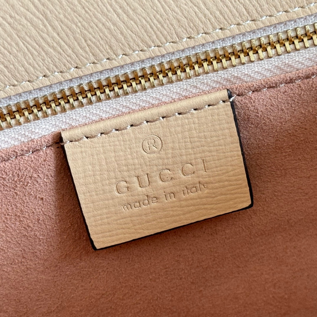 GG 2025 Horsebit Bag 25cm Beige Calfskin 273711