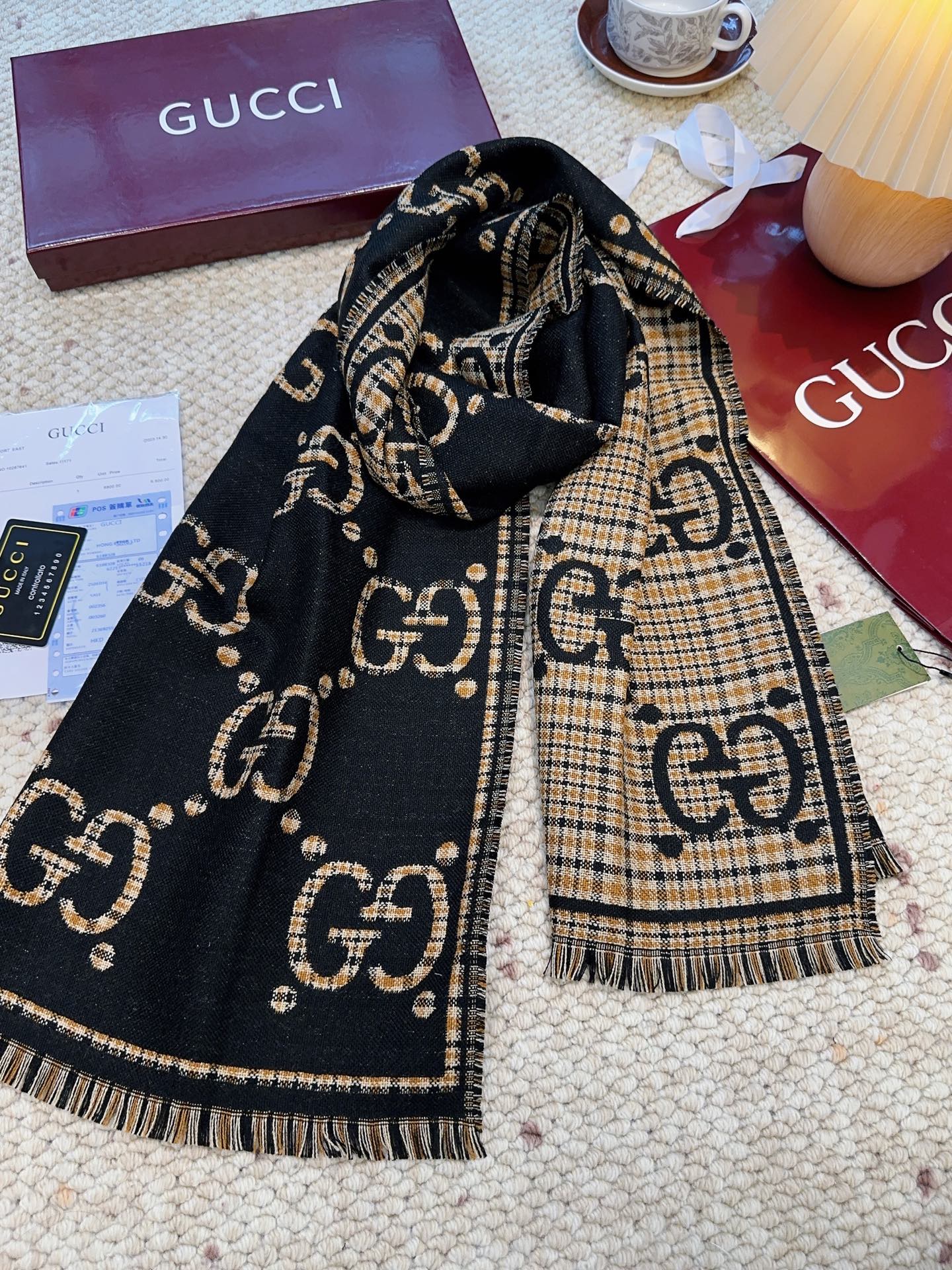 GG Classic 180CM Black Beige Wool 287938