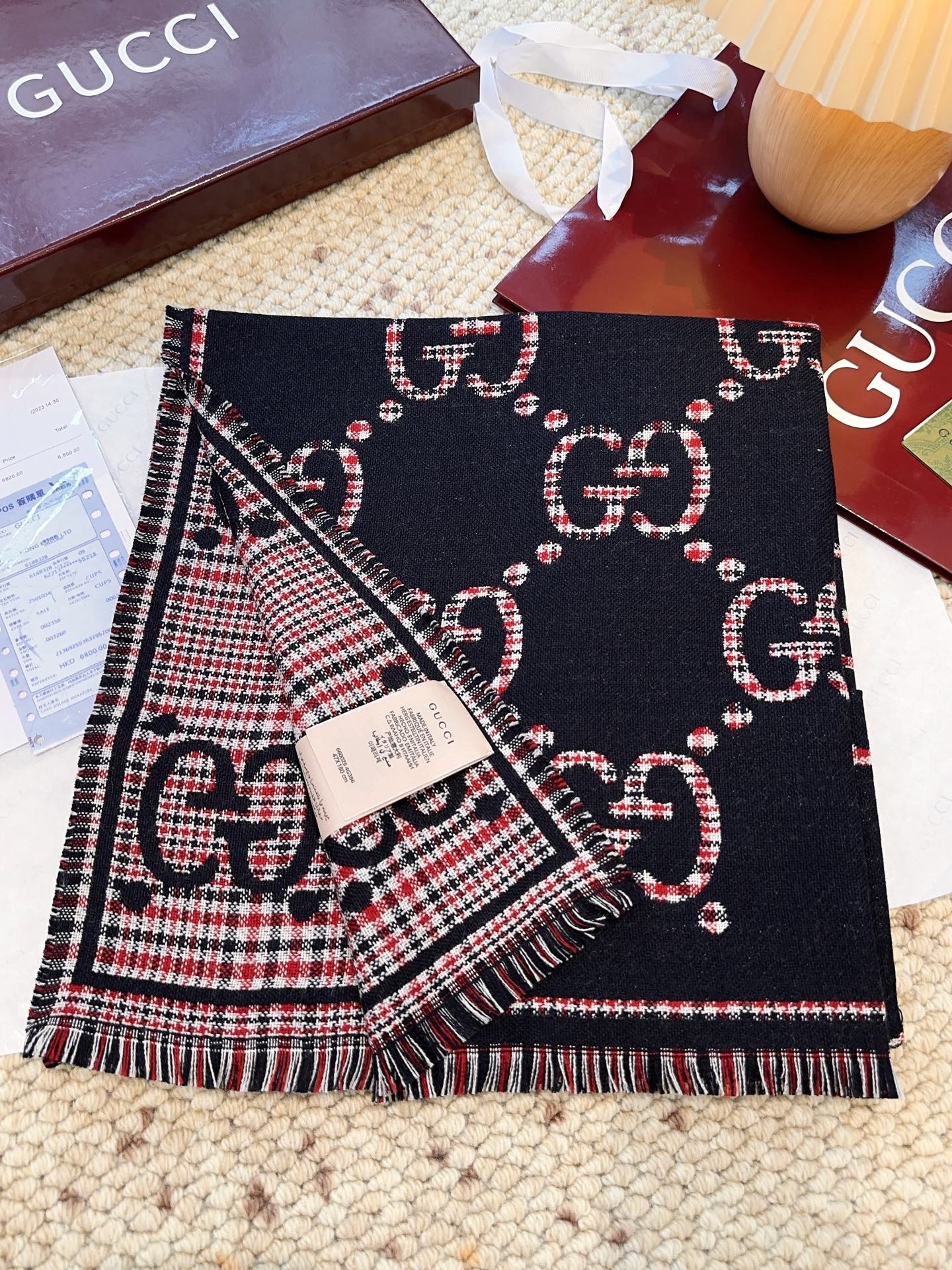 GG classic 180CM Navy Blue Red Wool 287940