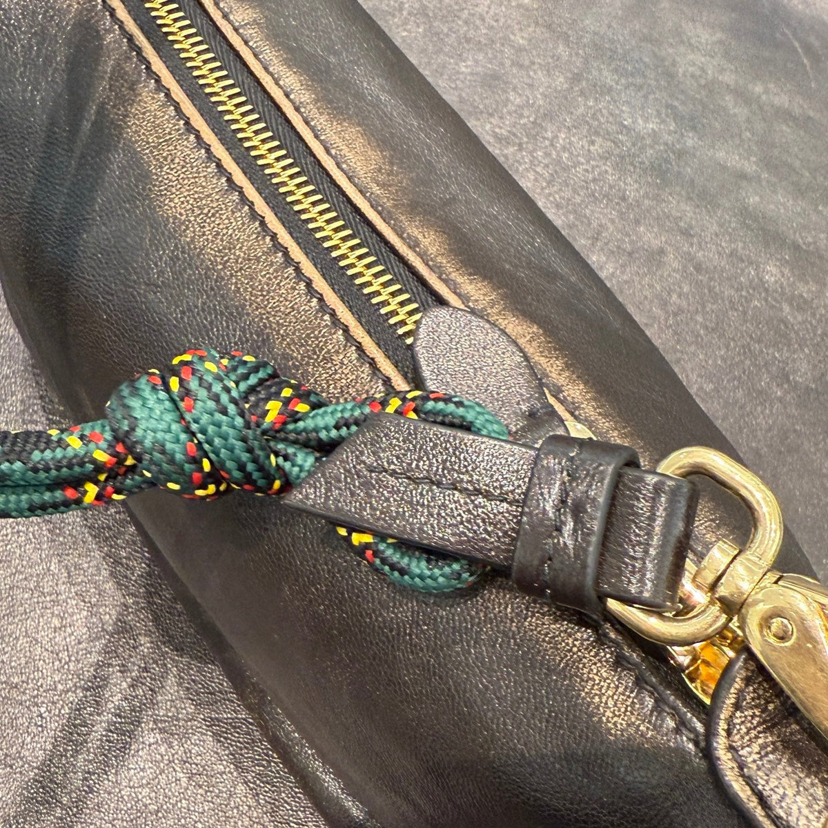MiuMiu 2026 Aged-Effect Bag 19cm Black Leather