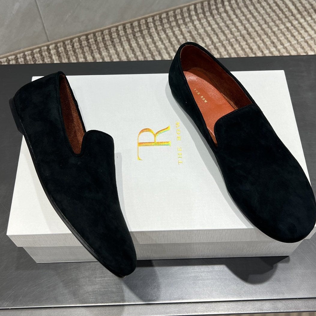 The Row 2025 Tipi Loafer Black Suede 540518