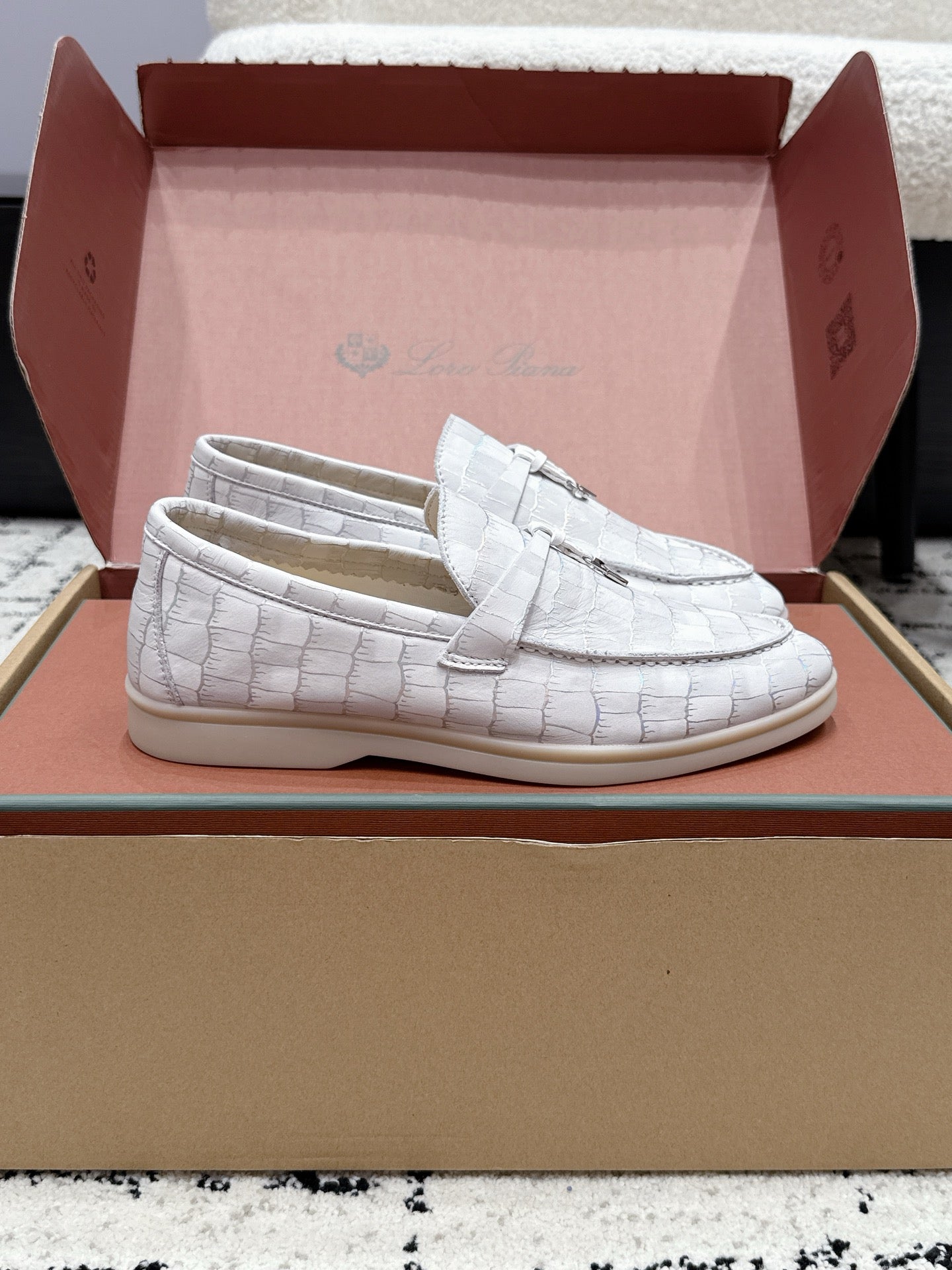 Loro Piana 2026 Crocodile Embossed Loafer Cowhide 923388
