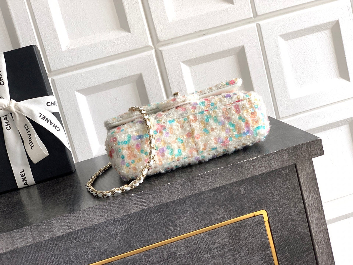 Chanel 2026 Flap Bag 20cm Multicolor Sequin Leather