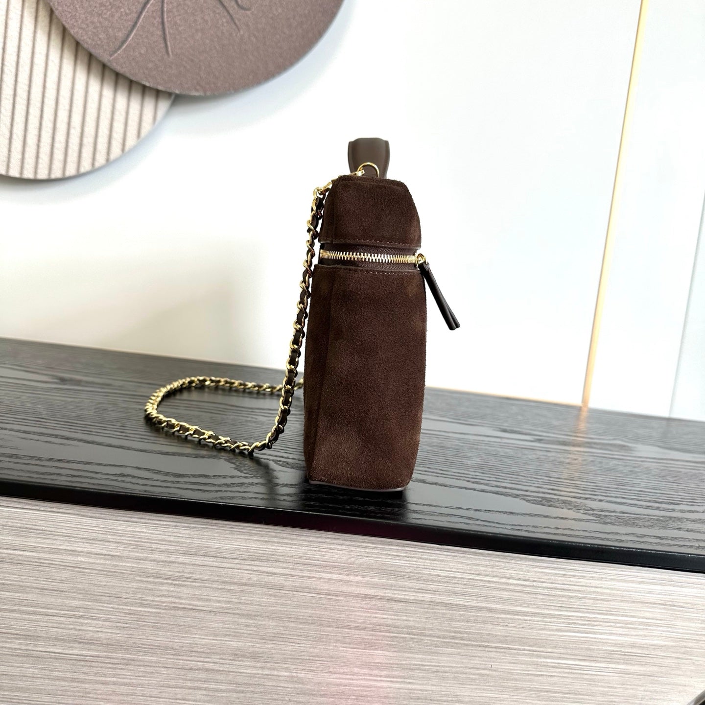 Chanel 2026 Vanity Bag With Chain Suede Leather