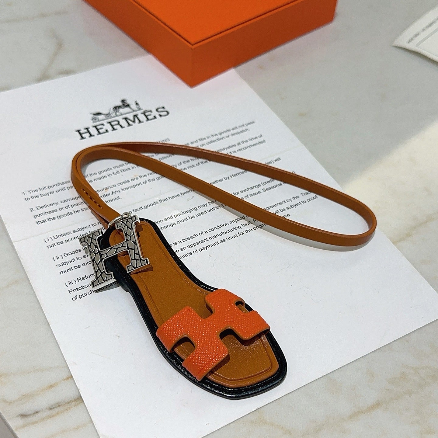 HM Oran Sandal Charm Brown mix Orange Lambskin