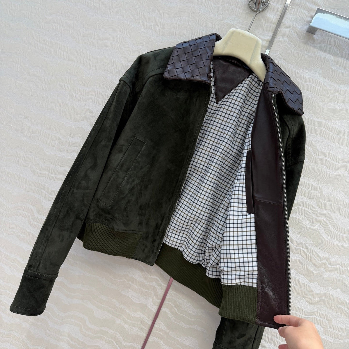 Bottega Veneta 2026 Intrecciato Jacket Suede 370783