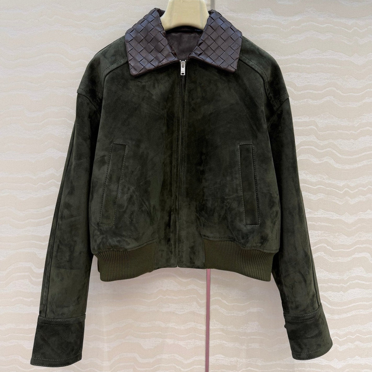Bottega Veneta 2026 Intrecciato Jacket Suede 370783