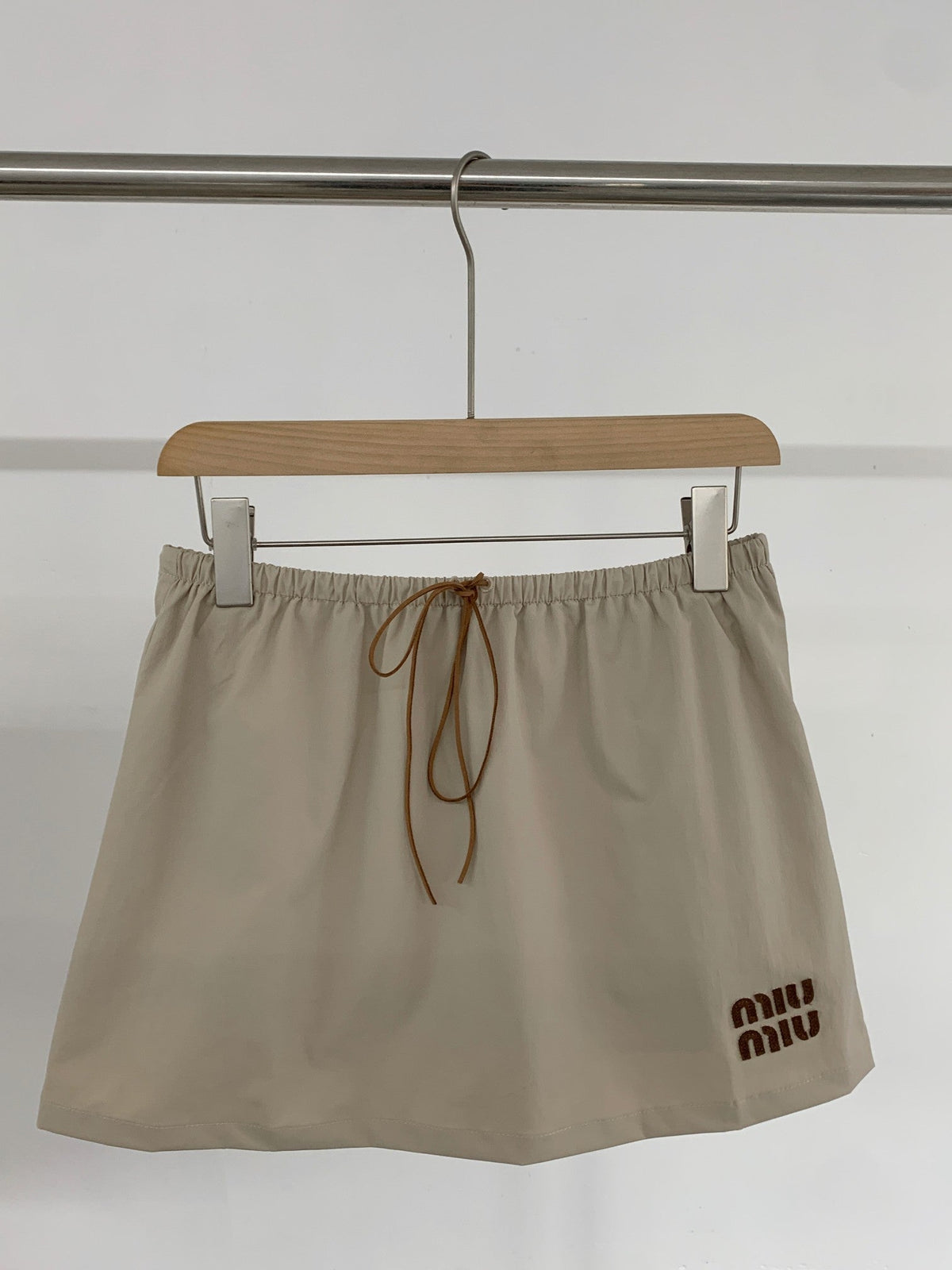 MiuMiu 2026 Vest Shirt And Skirt Set Brown Cotton 638848