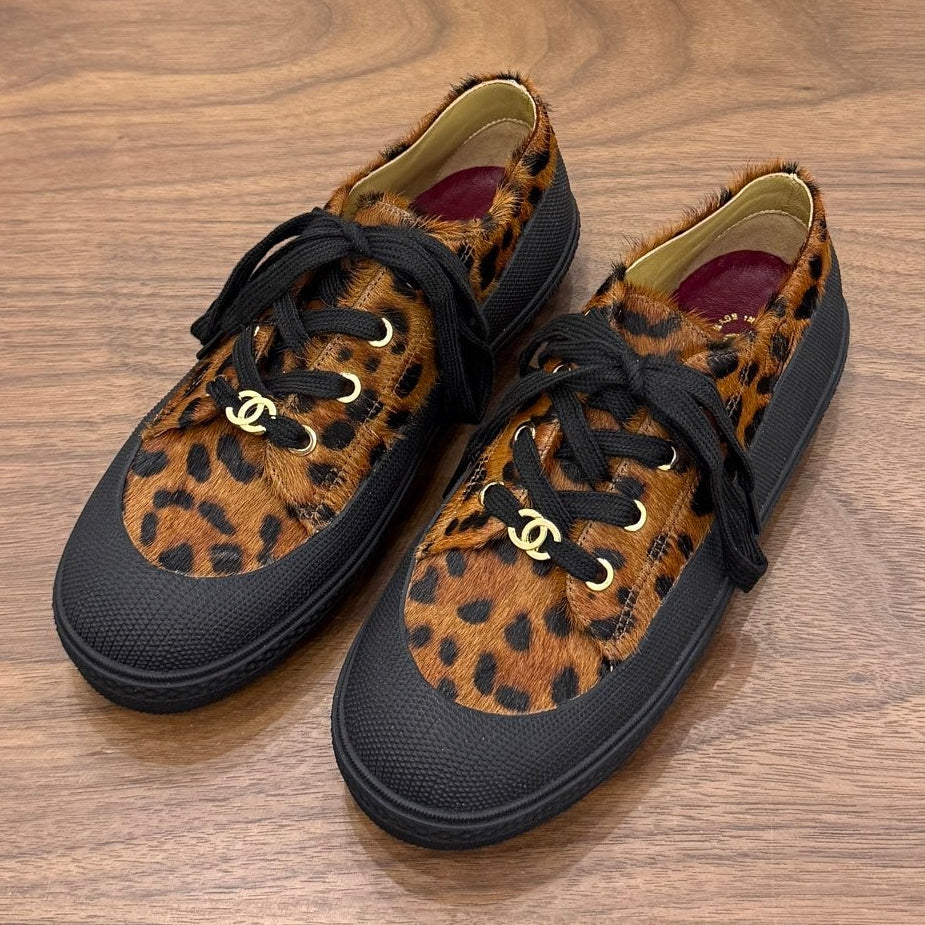 Chanel 2026 Rubber Toe Animal Sneakers Horsehair Leather 122691