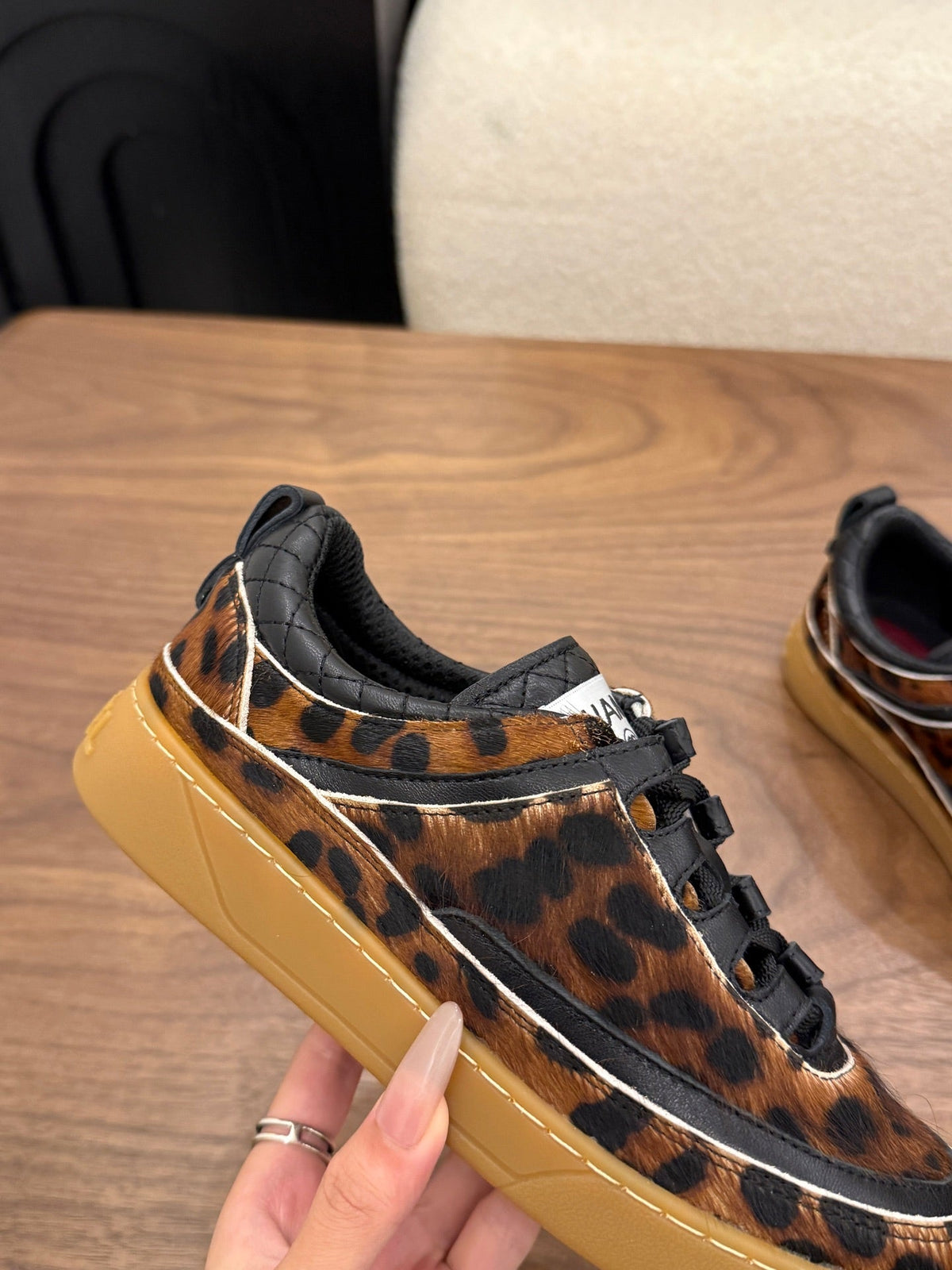 Chanel 2026 Animal Print Sneakers Horsehair Leather 122694