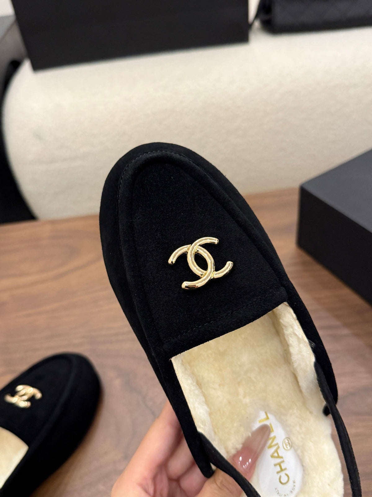 Chanel 2026 CC Logo Slingback Suede And Wool 122671