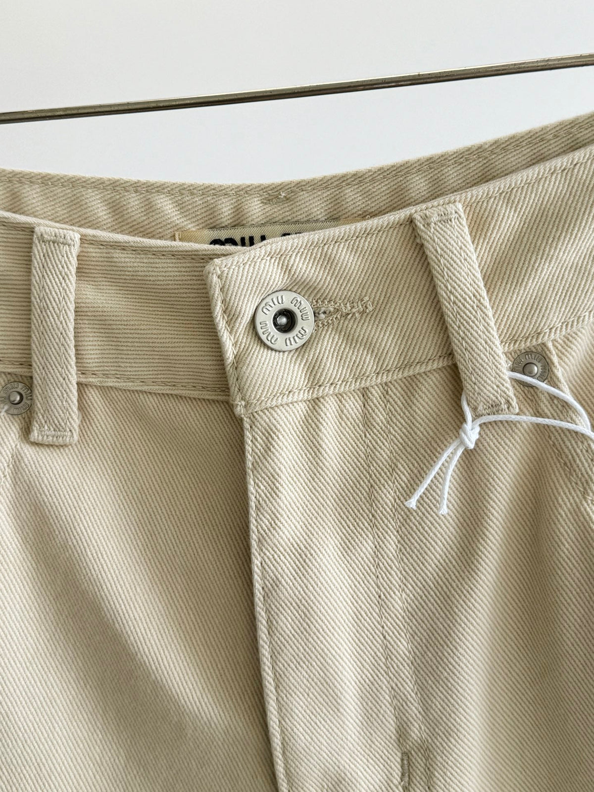 MiuMiu 2026 Denim Shorts Beige Cotton 635724