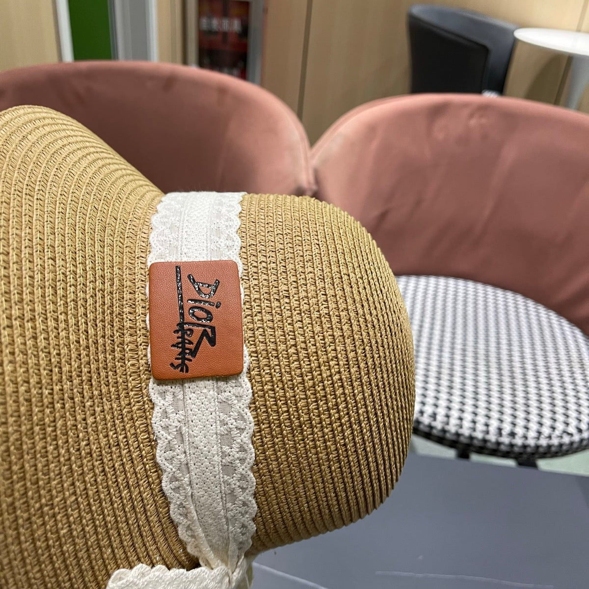 Dior Bow Straw Bucket Hat 491795