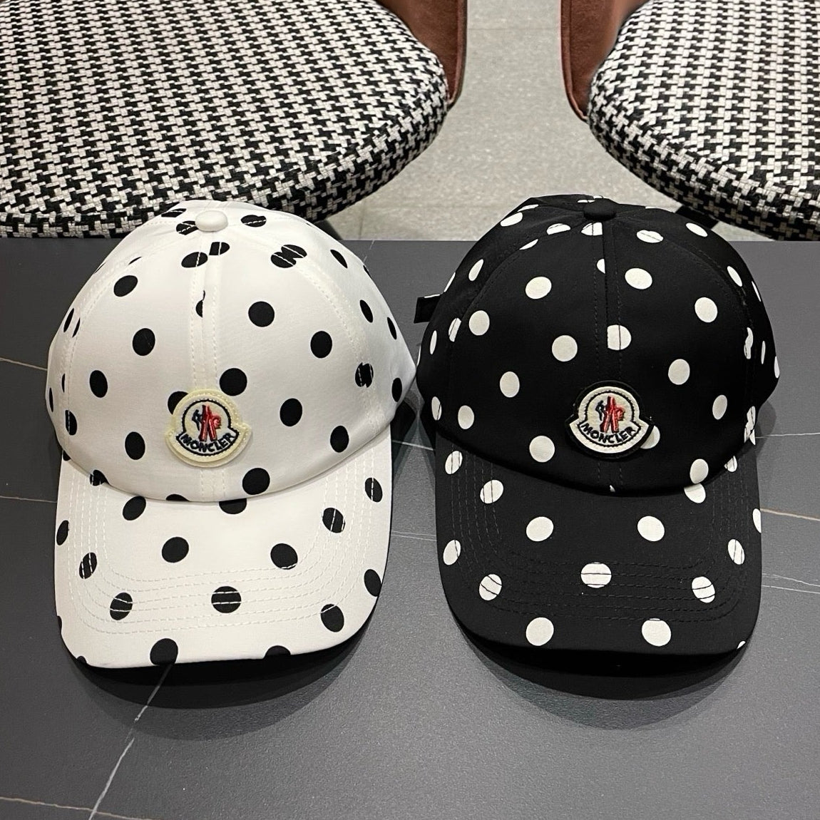 Moncler Cotton Polka Dot Baseball Cap Hat 512509