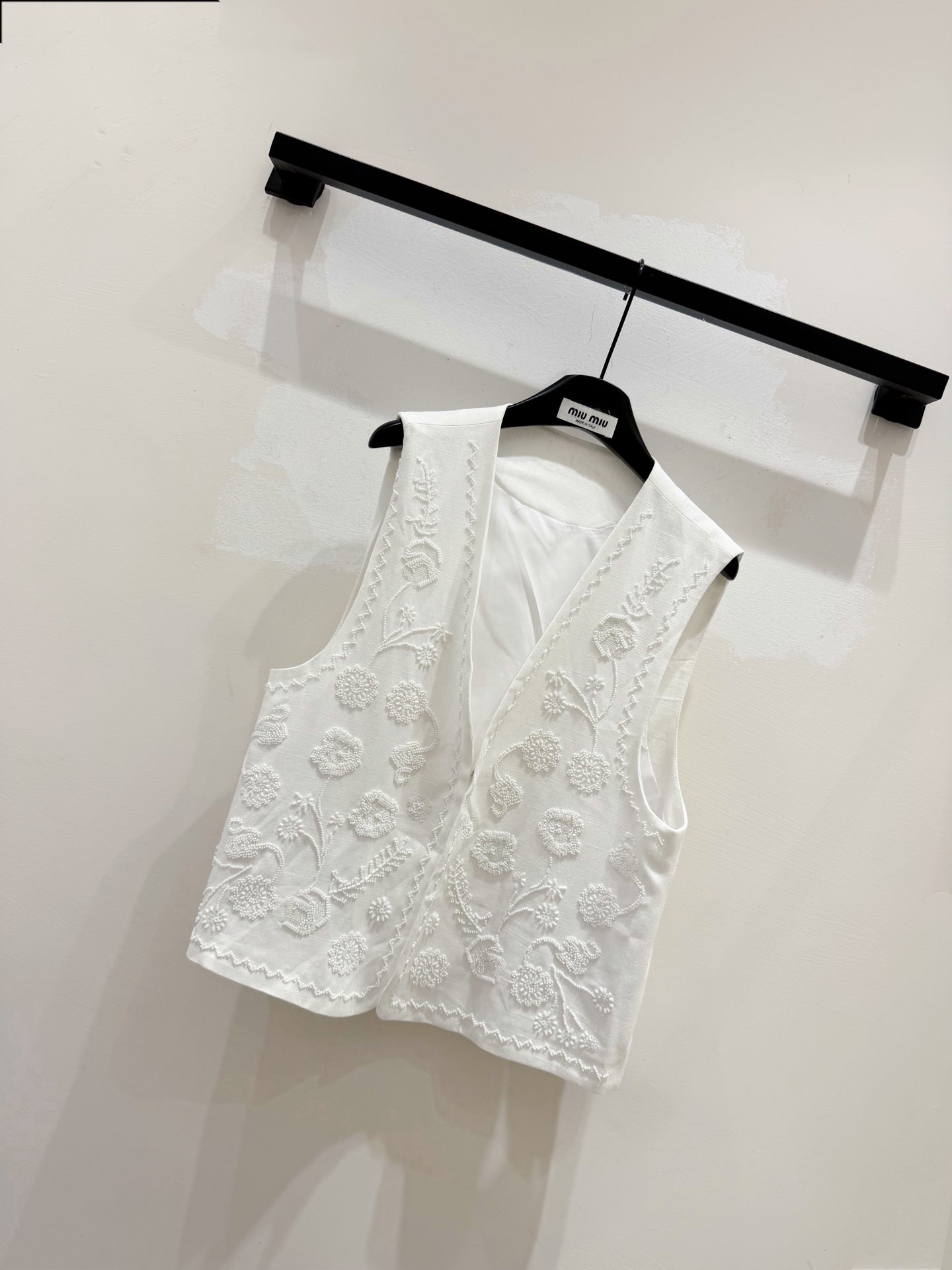 Miumiu 2026 Vest With Double-sided Floral Pattern White Cotton