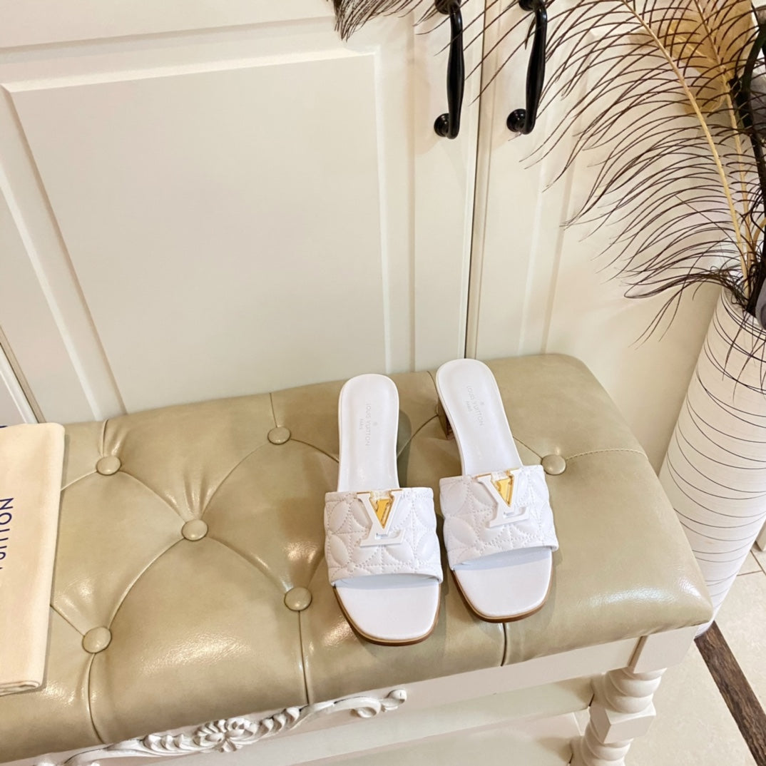 LV Neo Revival Mule 55mm White Lambskin