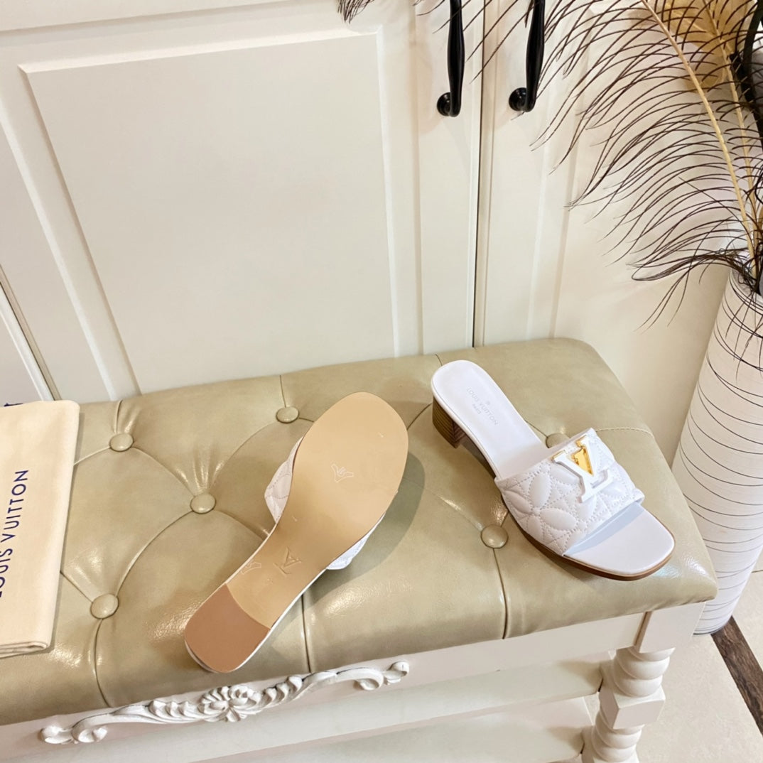 LV Neo Revival Mule 55mm White Lambskin