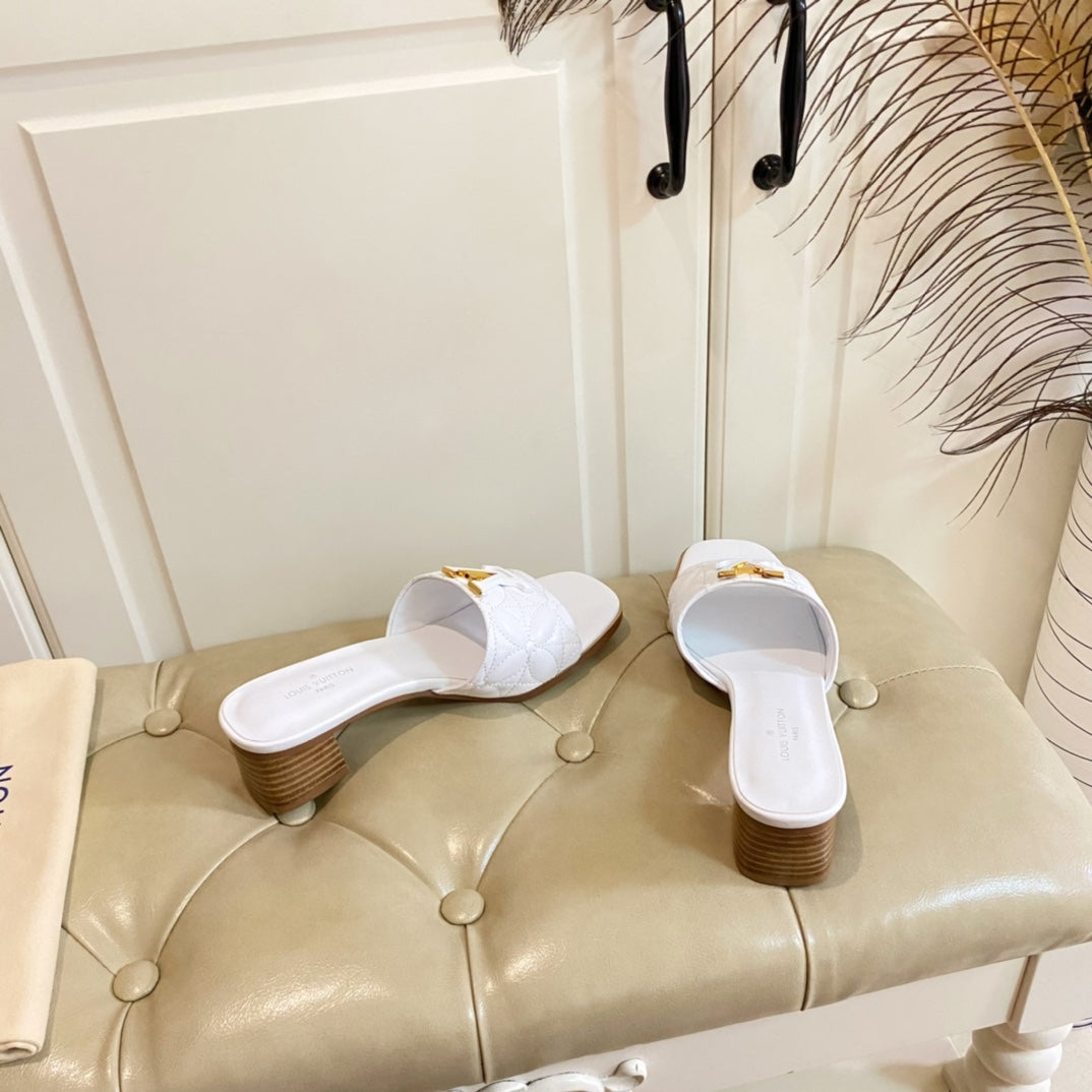 LV Neo Revival Mule 55mm White Lambskin