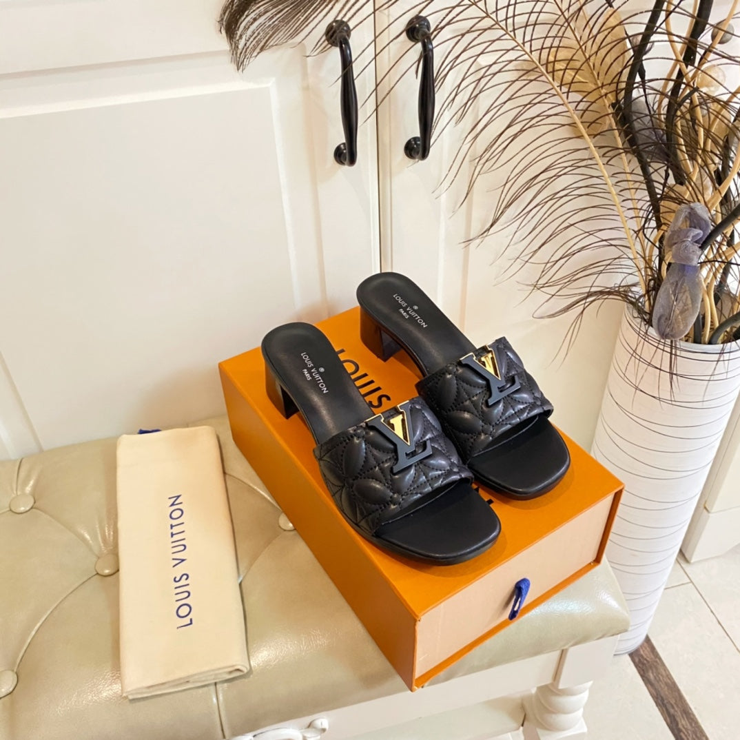 LV Neo Revival Mule 55mm Black Lambskin